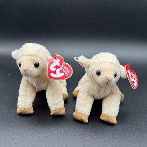 Ty Beanie Babies Swing Tag Ewey a Lambs 6" 1999  Two Comes With The Sale